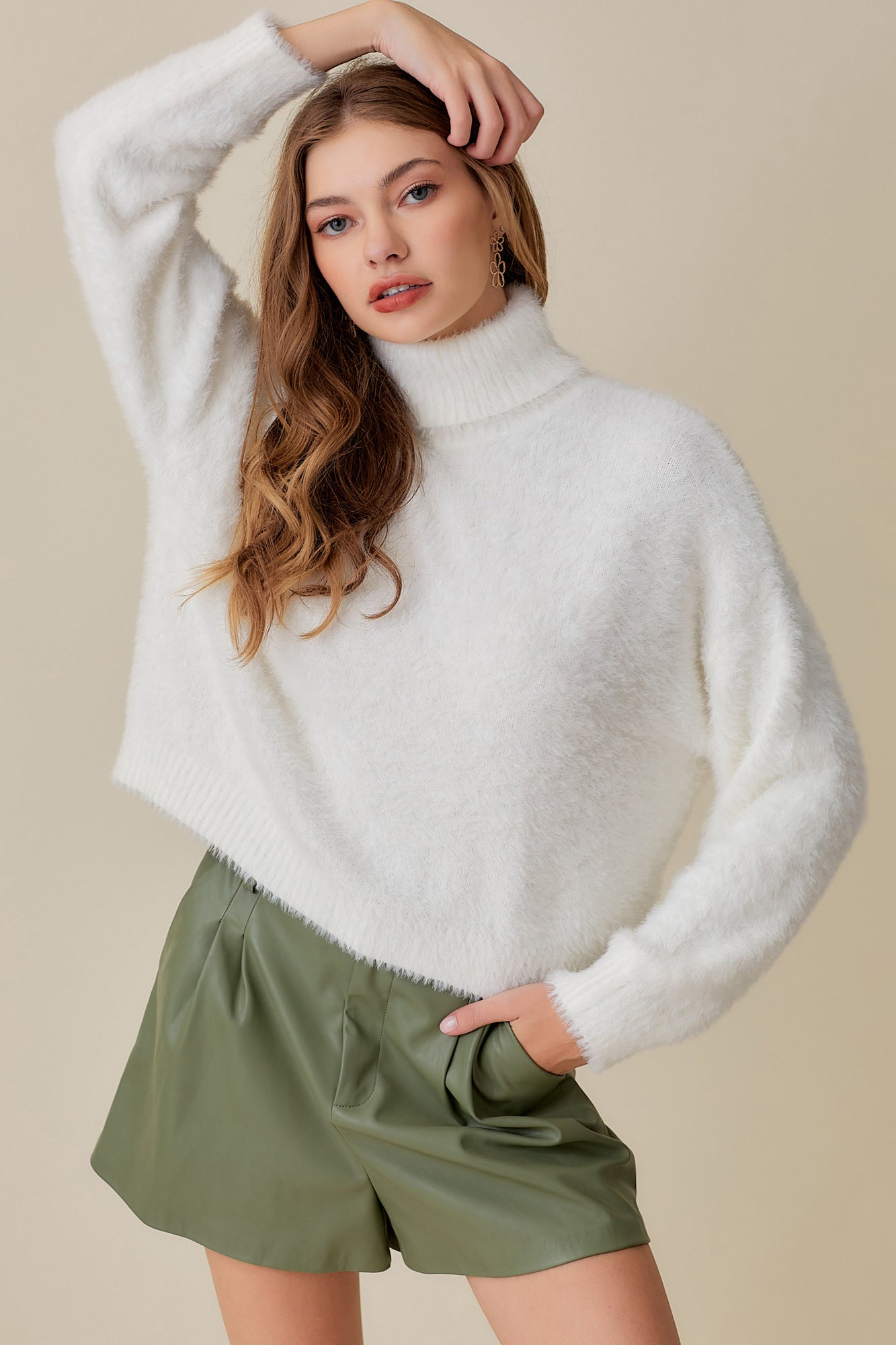 long sleeve, soft, turtleneck sweater