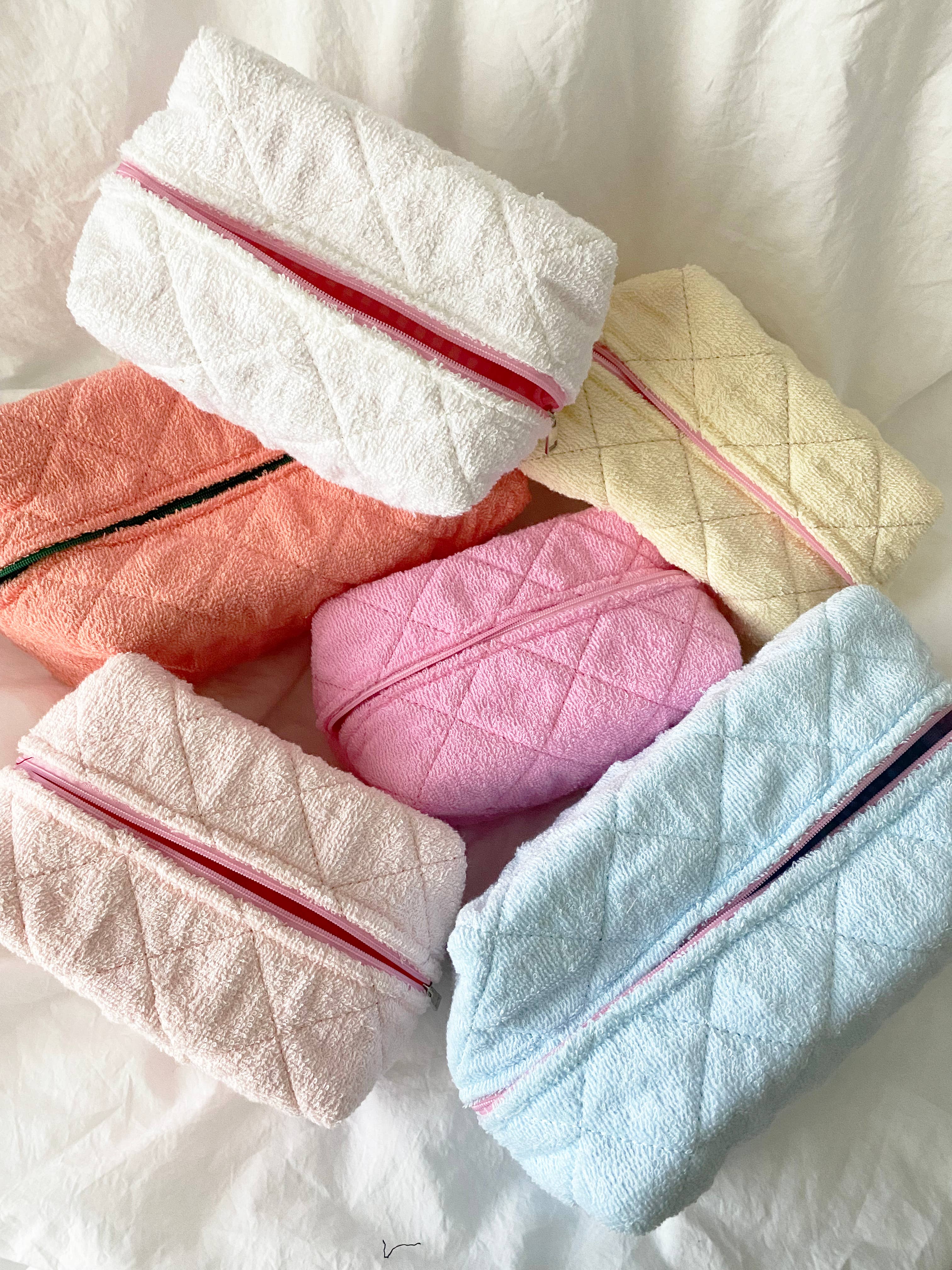 Terry Quilted Make Up Bag - 4 colors