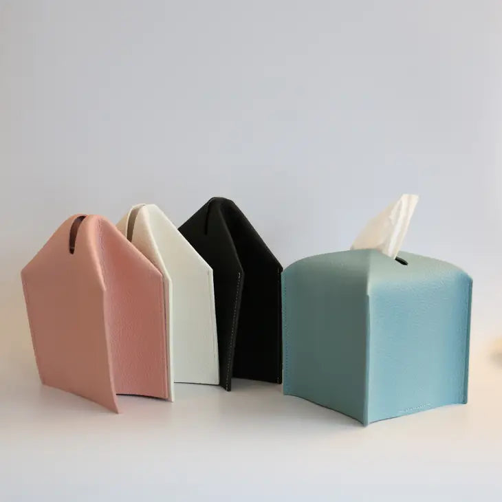 Vegan Leather Tissue Box Cover - Square