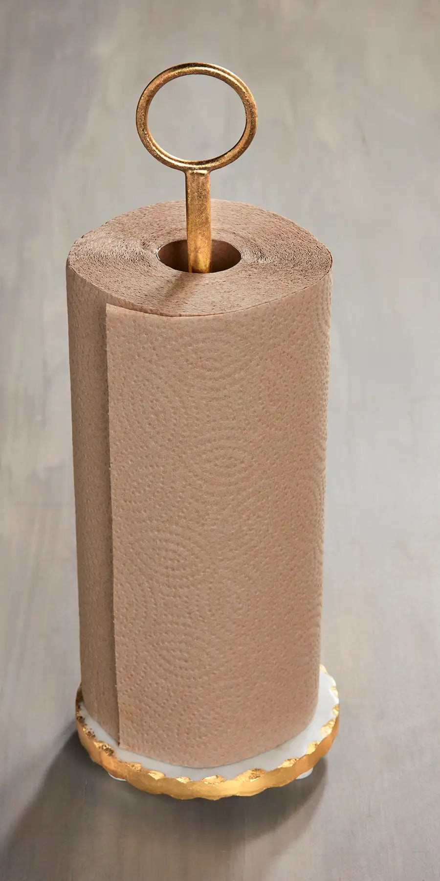 Marble And Wood Paper Towel Holder