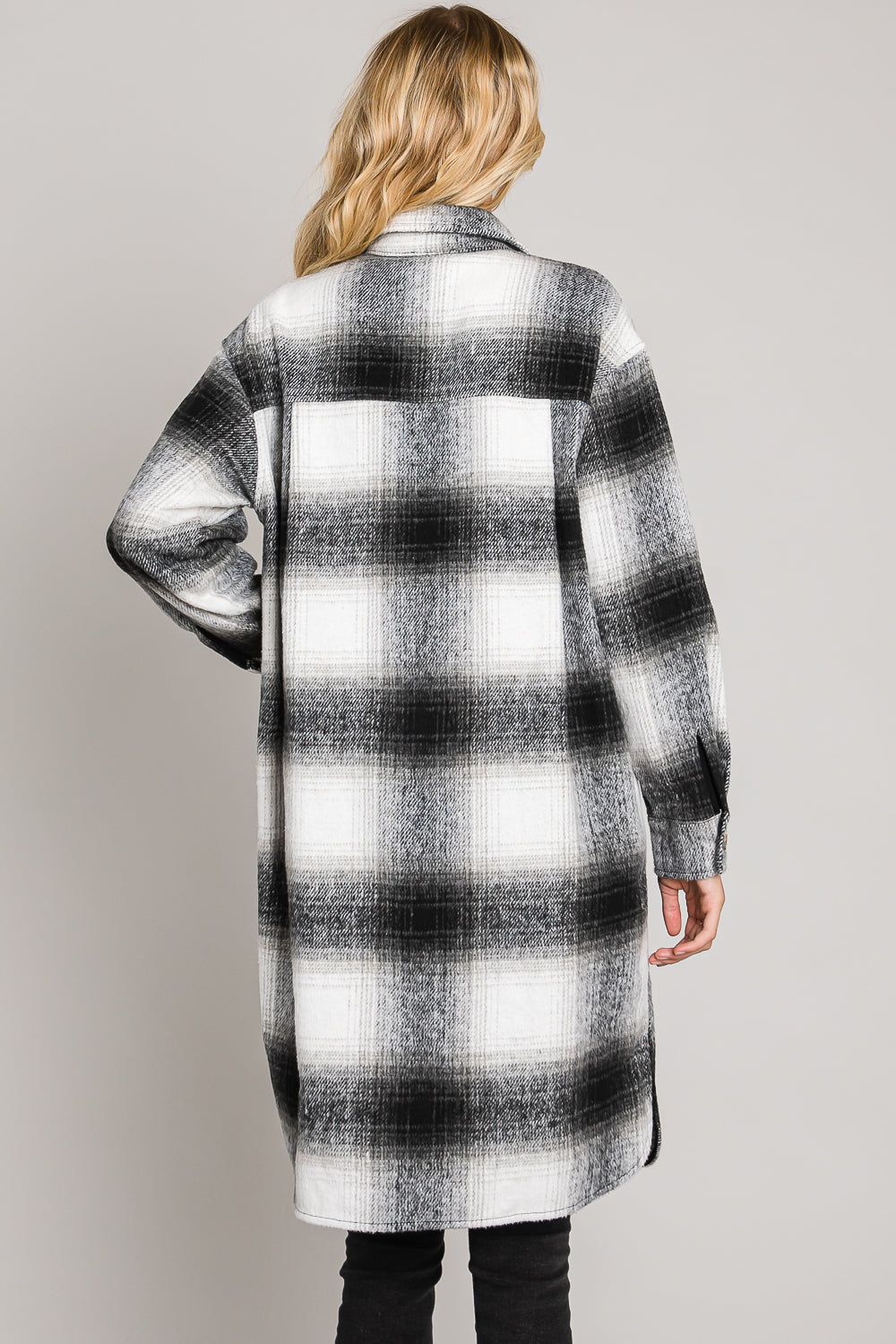 Long Plaid Flannel Shacket