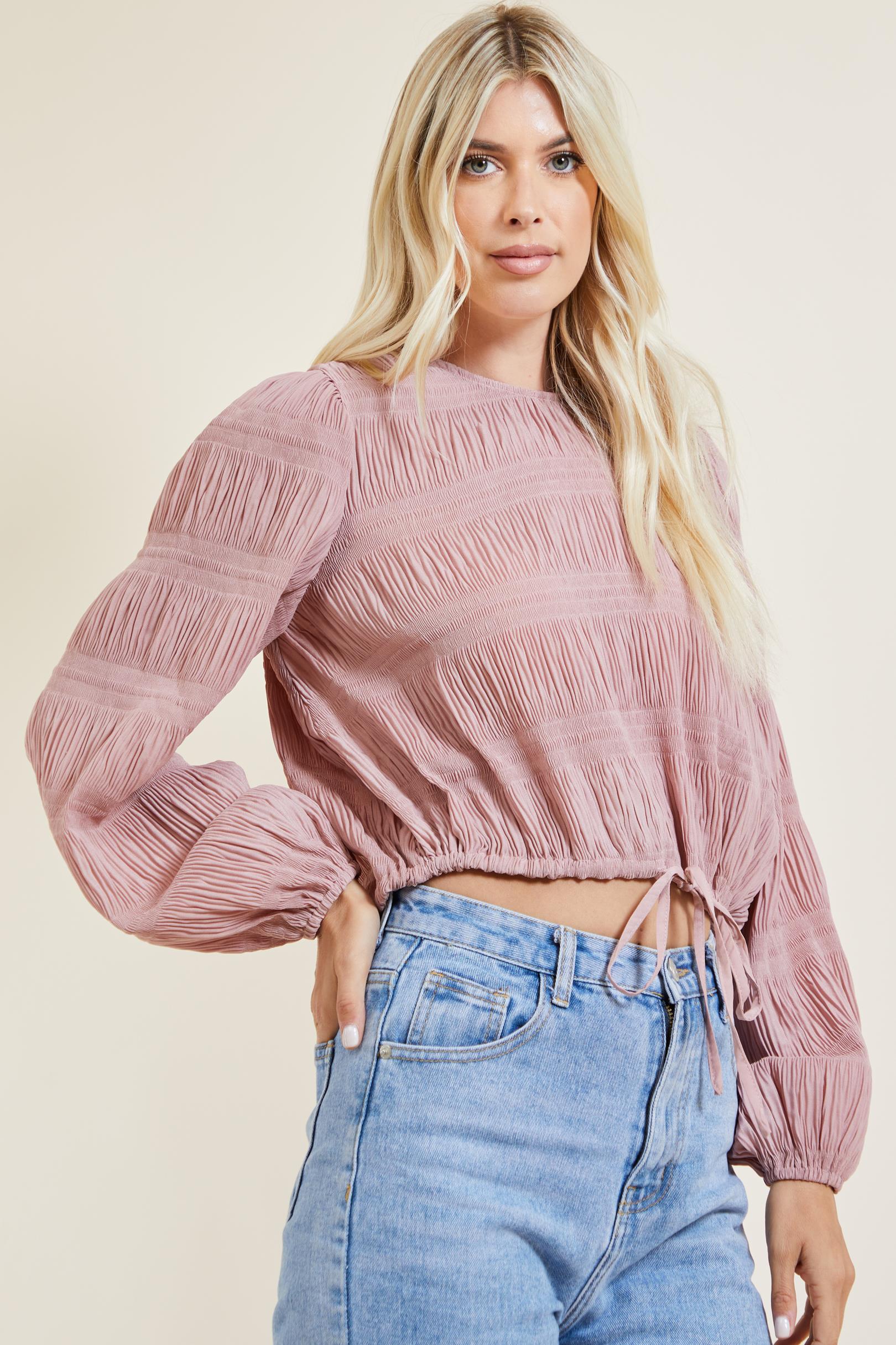 Textured Crop Blouse