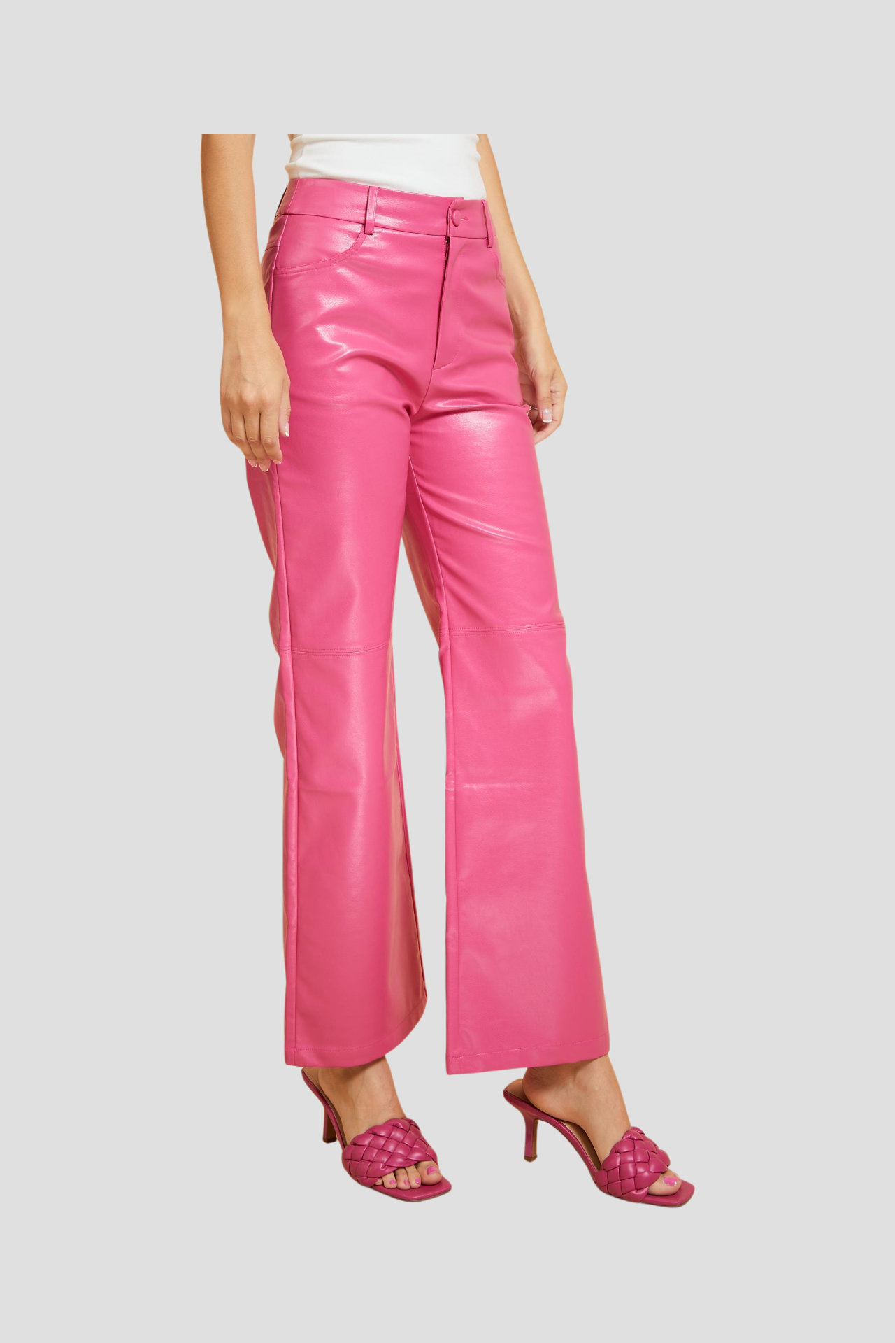 Faux Leather Straight Leg Pants