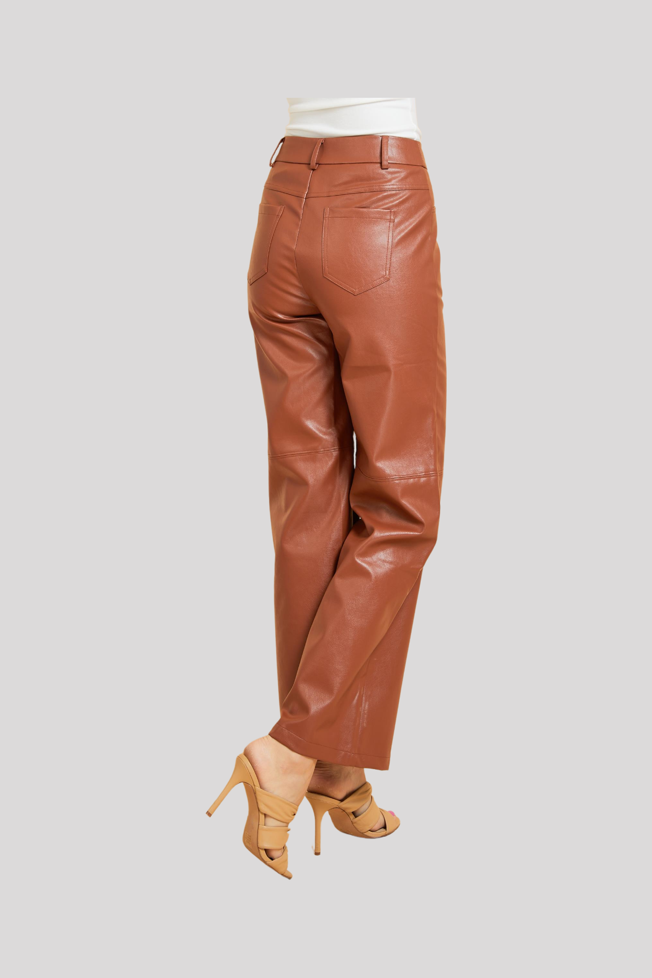 Faux Leather Straight Leg Pants