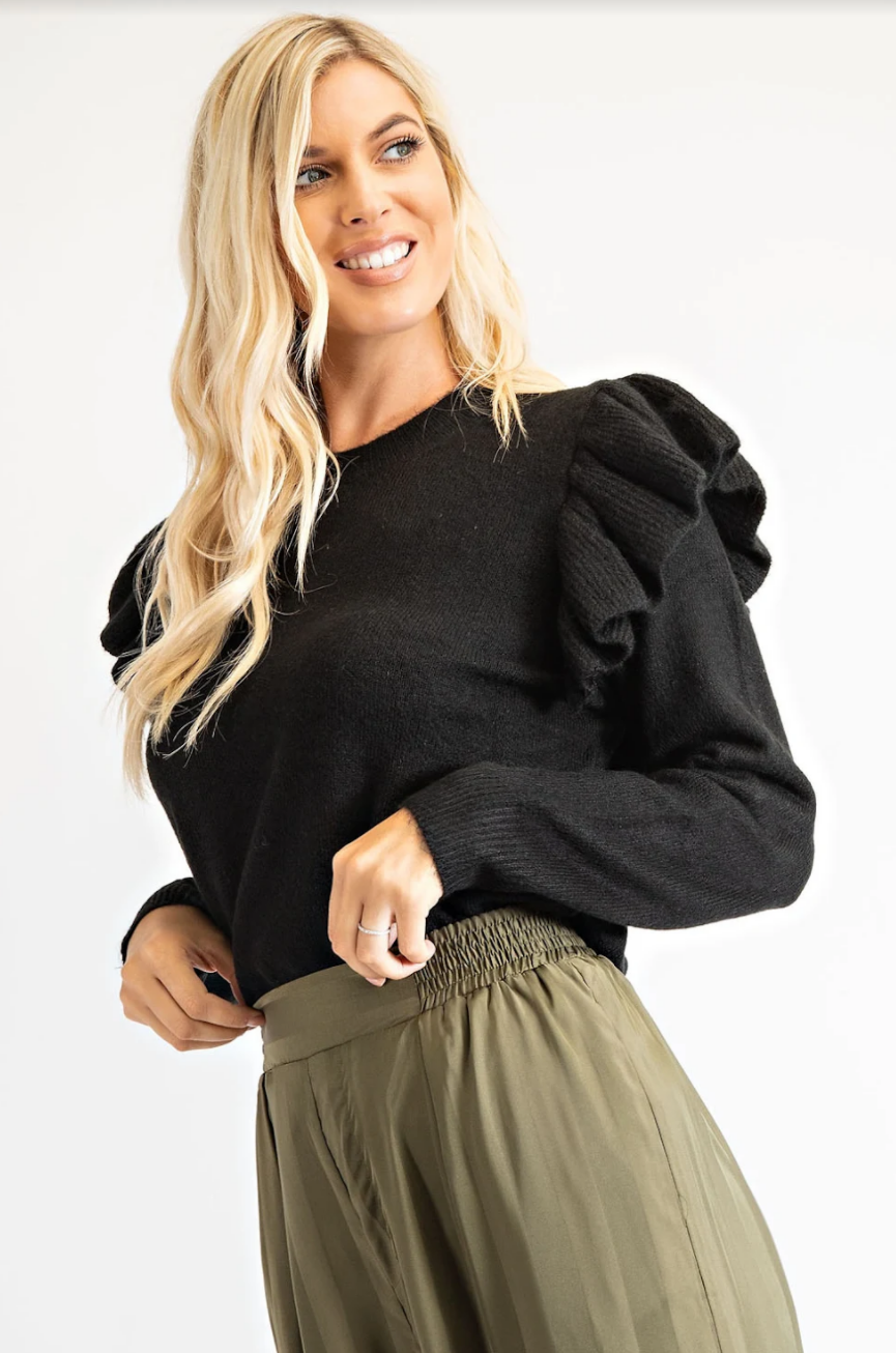 Flutter Exaggerated Sleeve Sweater (2 COLORS)