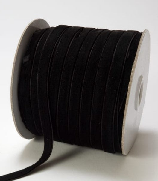 3/8 Inch Classic Velvet Ribbon with Woven Edge