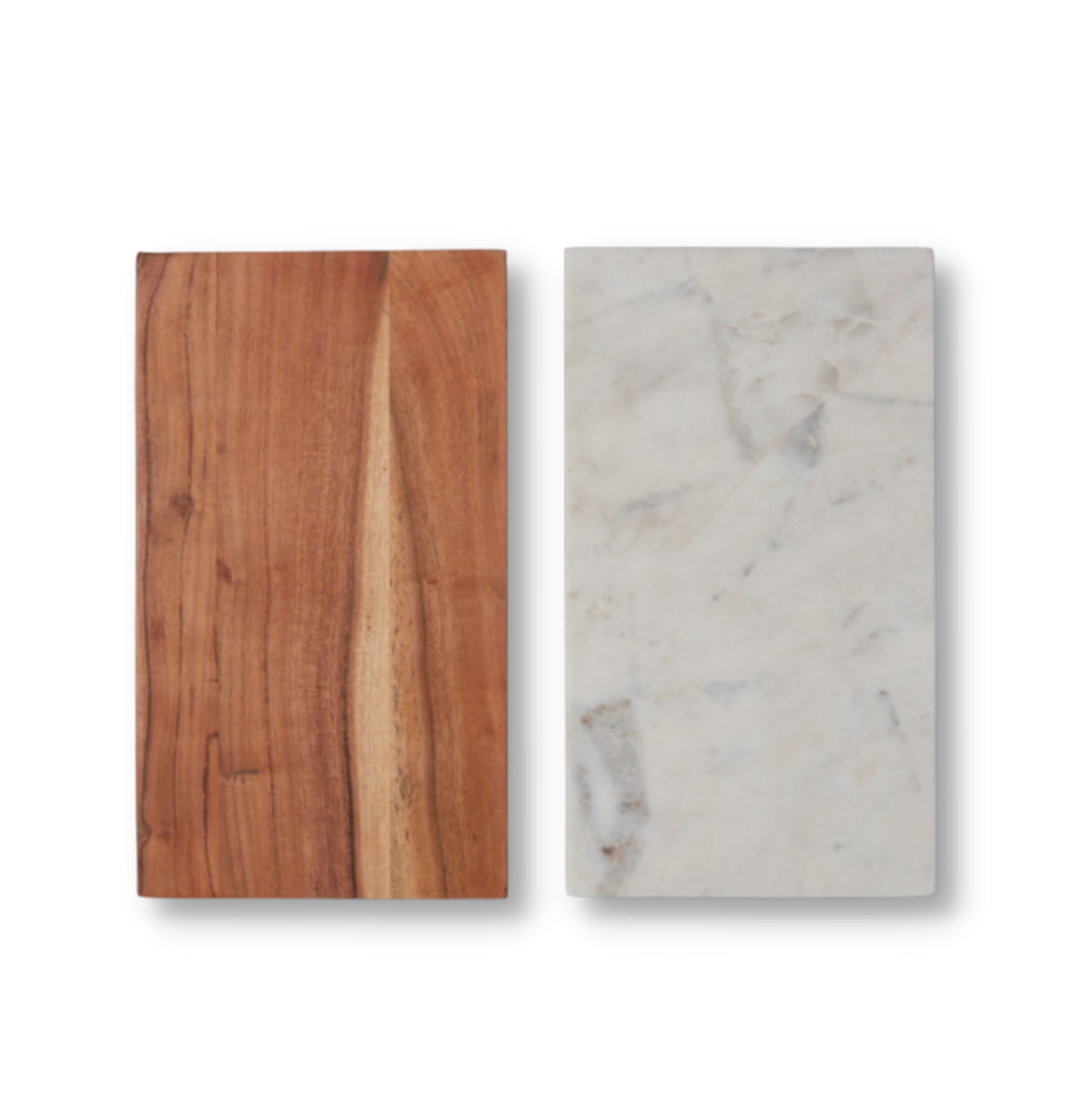 White Marble & Wood Reversible Rectangular Board (2 SIZES)
