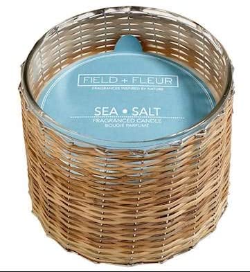 Field + Fleur Sea Salt Handwoven Candle